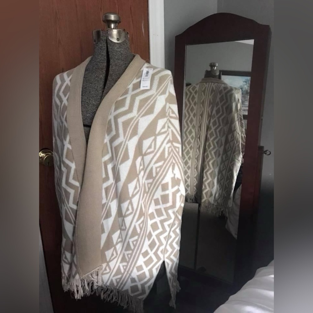 Tan and White Tribal Sweater